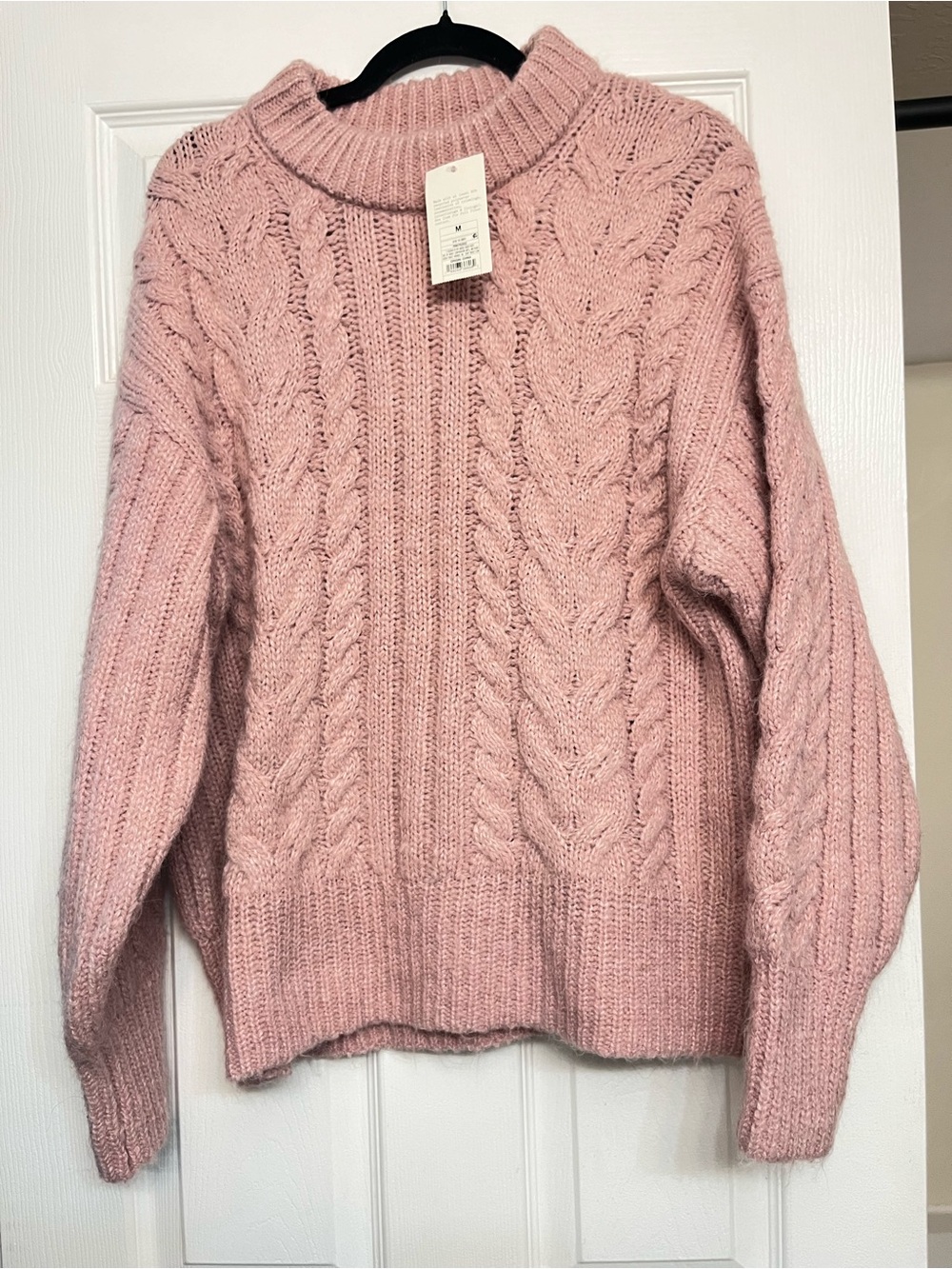 a new day Pink Cable Knit Turtleneck Sweater